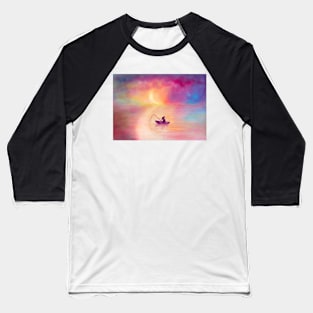 Sleeping fisherman under the moon - watercolor painting Baseball T-Shirt